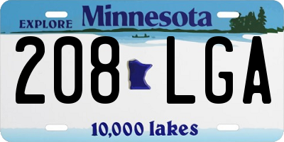 MN license plate 208LGA