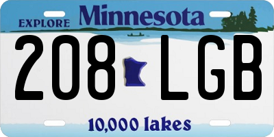 MN license plate 208LGB
