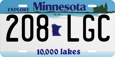 MN license plate 208LGC