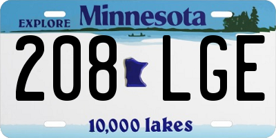 MN license plate 208LGE
