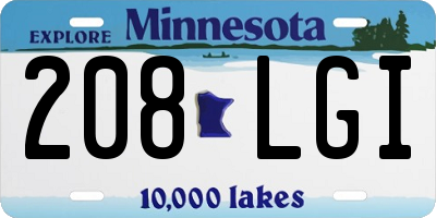 MN license plate 208LGI
