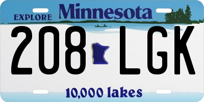 MN license plate 208LGK