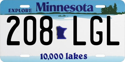 MN license plate 208LGL