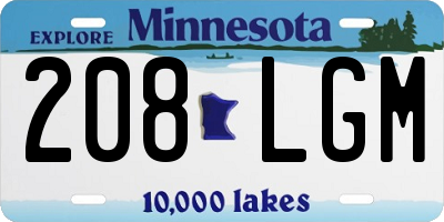 MN license plate 208LGM