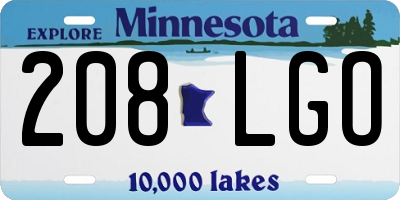 MN license plate 208LGO