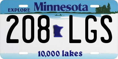 MN license plate 208LGS