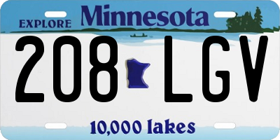MN license plate 208LGV