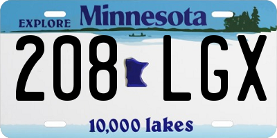 MN license plate 208LGX