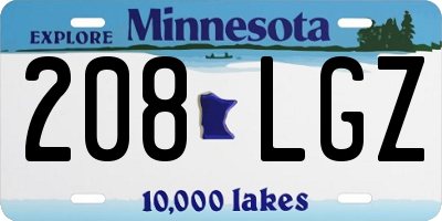 MN license plate 208LGZ
