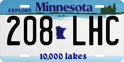 MN license plate 208LHC