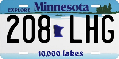 MN license plate 208LHG