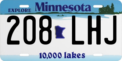 MN license plate 208LHJ