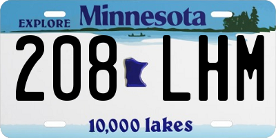 MN license plate 208LHM