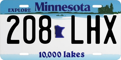MN license plate 208LHX