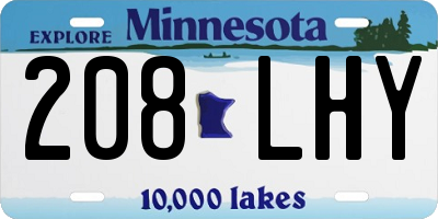 MN license plate 208LHY