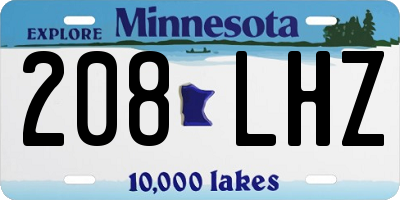 MN license plate 208LHZ
