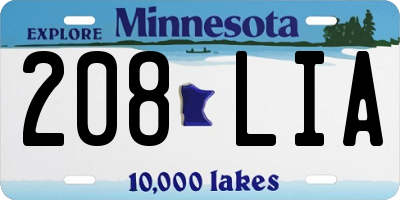 MN license plate 208LIA