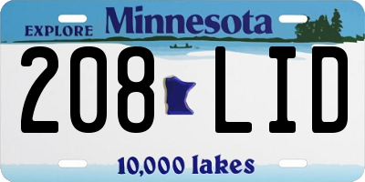 MN license plate 208LID