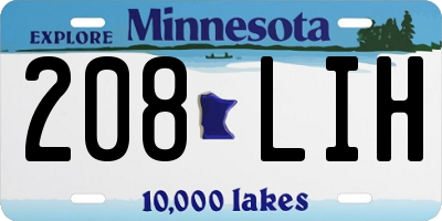MN license plate 208LIH