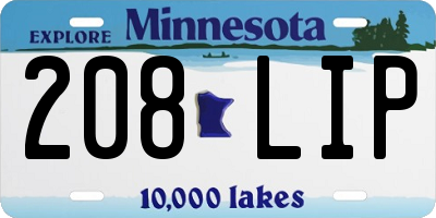 MN license plate 208LIP