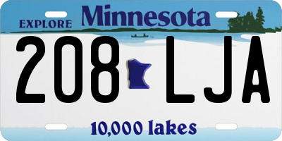 MN license plate 208LJA