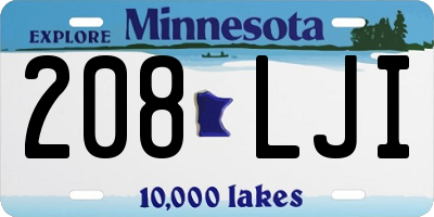 MN license plate 208LJI