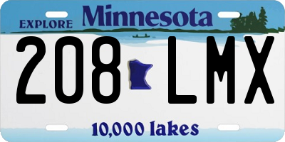 MN license plate 208LMX