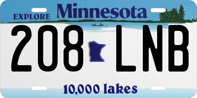 MN license plate 208LNB