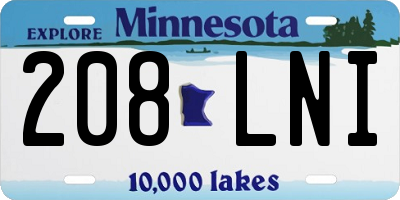 MN license plate 208LNI