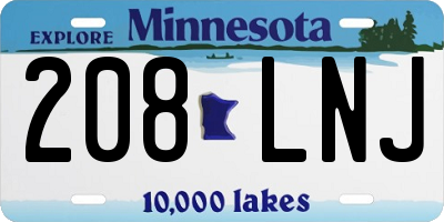 MN license plate 208LNJ