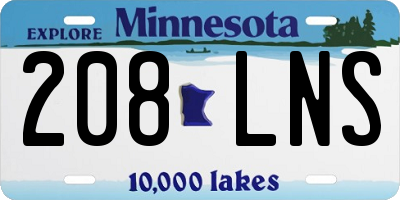MN license plate 208LNS