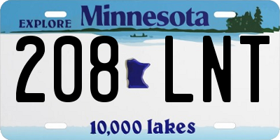 MN license plate 208LNT