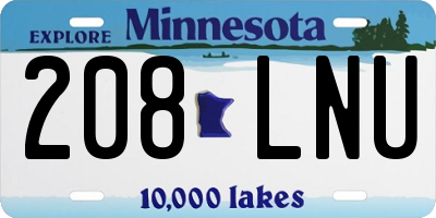 MN license plate 208LNU