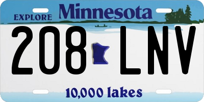 MN license plate 208LNV