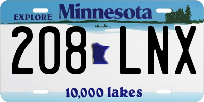 MN license plate 208LNX
