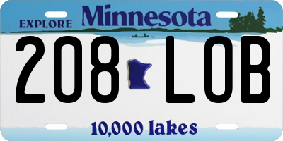 MN license plate 208LOB