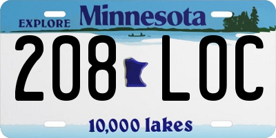 MN license plate 208LOC
