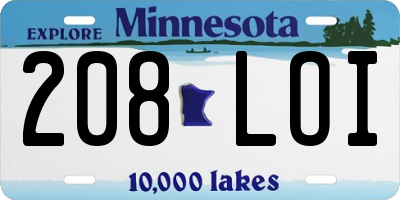 MN license plate 208LOI
