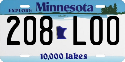 MN license plate 208LOO