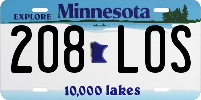 MN license plate 208LOS