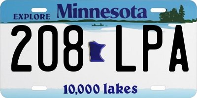 MN license plate 208LPA