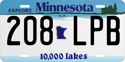 MN license plate 208LPB