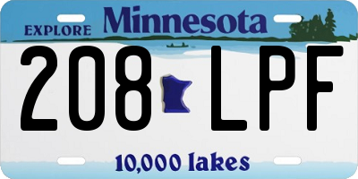 MN license plate 208LPF