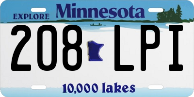 MN license plate 208LPI