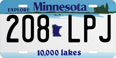 MN license plate 208LPJ