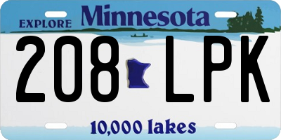 MN license plate 208LPK
