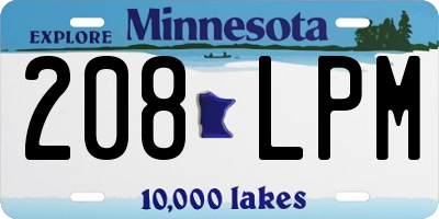MN license plate 208LPM