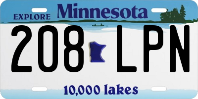 MN license plate 208LPN