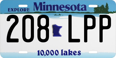 MN license plate 208LPP