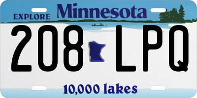 MN license plate 208LPQ
